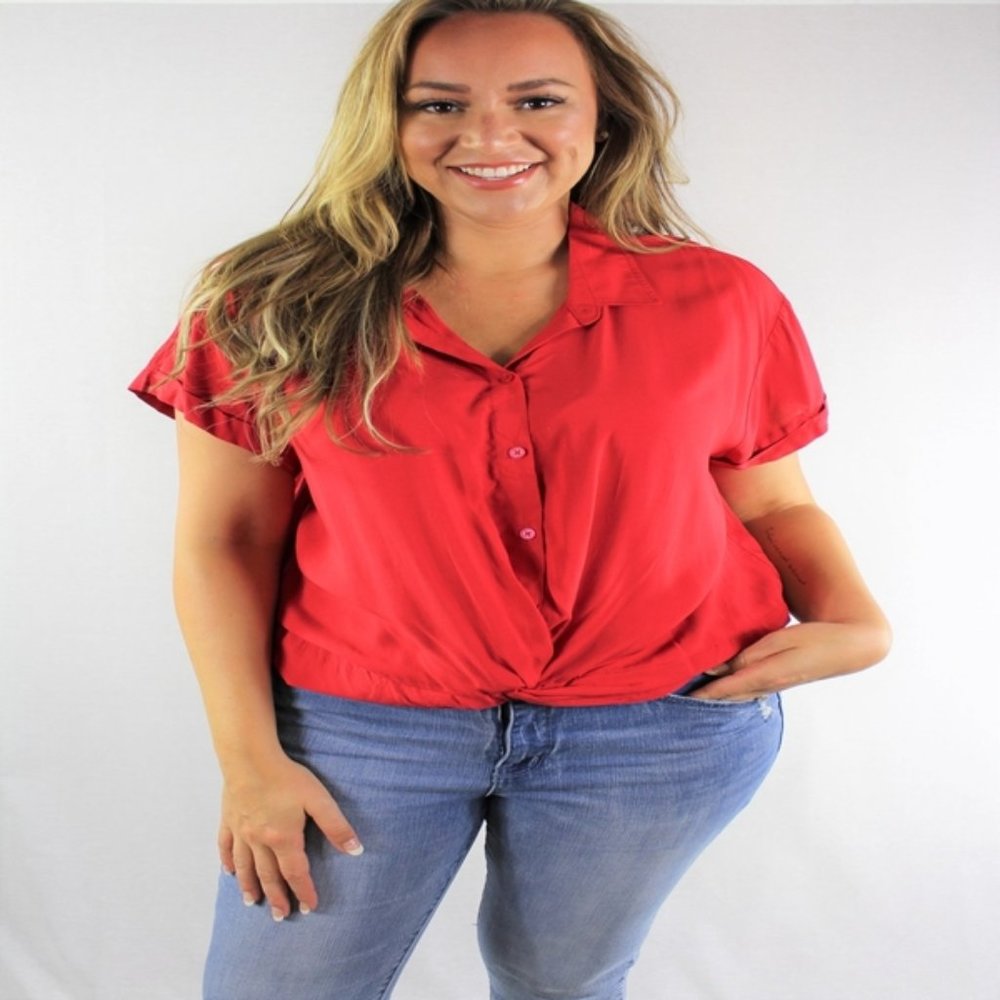 Plus Size Two Pieces Blouse and Denim Jeans